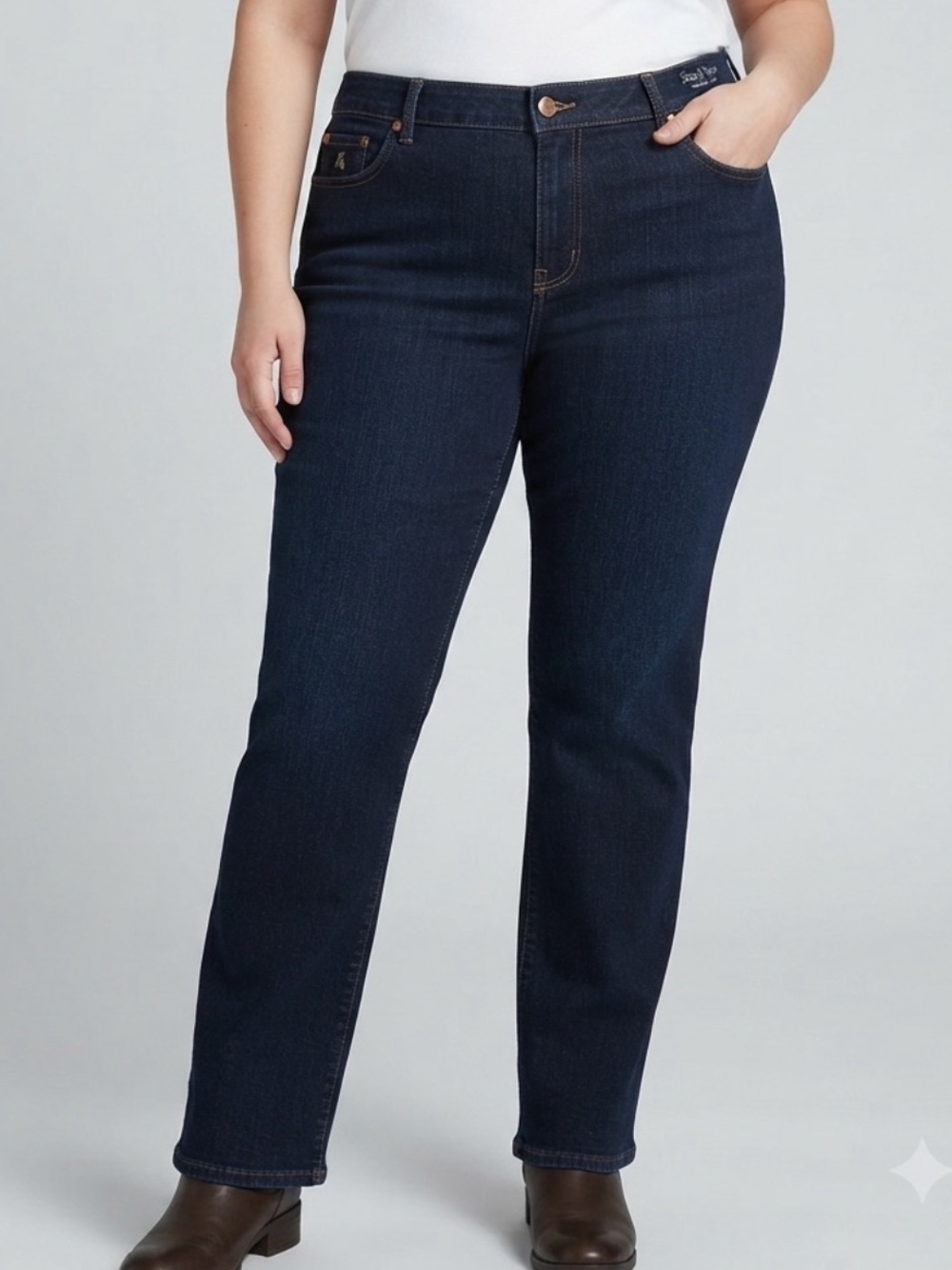 SANTANA Straight Leg Dark Blue Jeans size  16